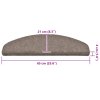 vidaXL Schodové rohože samolepicí 30 ks 65 x 21 x 4 cm béžové, půlkulaté, velké