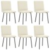 vidaXL Jídelní židle 6 ks krémové samet
