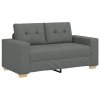 vidaXL Loveseat Sofa Dark Grey 160x77x82 cm Fabric