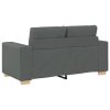 vidaXL Loveseat Sofa Dark Grey 160x77x82 cm Fabric