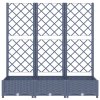 vidaXL Zahradní truhlík s treláží modrá šedá 120 x 40 x 121,5 cm PP