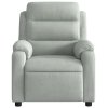 vidaXL Polohovací křeslo světle šedé samet