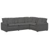 vidaXL Modulární pohovka s polštáři manšestrová tkanina tmavě šedá