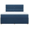 vidaXL Box spring postel s matrací modrá 180x200 cm textil