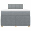 vidaXL Box spring postel s matrací světle šedá 120x190 cm textil