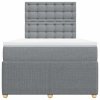 vidaXL Box spring postel s matrací světle šedá 120x190 cm textil