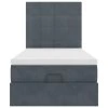 vidaXL Osmanský rám postele s matracemi tmavě šedá 90x200cm samet