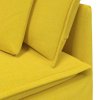 vidaXL Modulární pohovka s podnožkou&polštáře světle žlutá látka