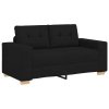 vidaXL Loveseat Sofa Černý 160x77x82 cm textil