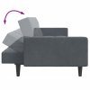 vidaXL 2místná rozkládací pohovka s podnožkou tmavě šedá samet