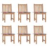 vidaXL Zahradní židle 6 ks s poduškami masivní teak