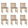 vidaXL Zahradní židle s poduškami 6 ks masivní teak