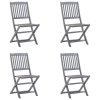 vidaXL Skládací zahradní židle s poduškami 4 ks masivní akáciové dřevo