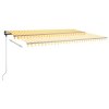 vidaXL Ručně zatahovací markýza s LED světlem 500 x 300 cm žlutobílá