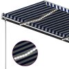 vidaXL Ručně zatahovací markýza s LED světlem 300x250 cm modrá a bílá