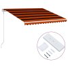 vidaXL Automatická zatahovací markýza 400 x 300 cm oranžovo-hnědá