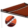 vidaXL Ručně zatahovací markýza s LED světlem 450x300 cm oranžovohnědá