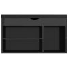 vidaXL Lavice s botníkem a poduškou černá lesklá 80x30x47 cm kompozit