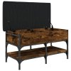 vidaXL Lavice s botníkem kouřový dub 82 x 42 x 45 cm kompozitní dřevo