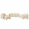 vidaXL 4dílná sedací souprava s poduškami krémová textil