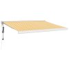 vidaXL Zatahovací markýza žlutá a bílá 3 x 2,5 m textil a hliník