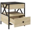 vidaXL Noční stolek s Infinity LED dub sonoma 40 x 40 x 51 cm