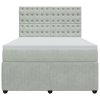 vidaXL Box spring postel s matrací světle šedá 140x190 cm samet