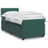 vidaXL Box spring postel s matrací tmavě zelená 90x200 cm samet