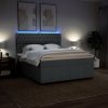 vidaXL Box spring postel s matrací tmavě šedá 180x200 cm textil