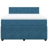 vidaXL Box spring postel s matrací modrá 140 x 190 cm samet