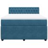 vidaXL Box spring postel s matrací modrá 140 x 190 cm samet