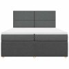 vidaXL Box spring postel s matrací tmavě šedá 200x200 cm textil
