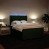vidaXL Box spring postel s matrací tmavě zelená 140x190 cm samet