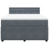 vidaXL Box spring postel s matrací tmavě šedý 140 x 190 cm samet
