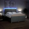 vidaXL Box spring postel s matrací světle šedá 200 x 200 cm textil
