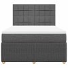 vidaXL Box spring postel s matrací tmavě šedý 140 x 190 cm textil
