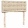vidaXL Box spring postel s matrací krémová 120x200 cm textil
