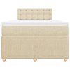 vidaXL Box spring postel s matrací krémová 120x200 cm textil
