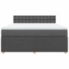 vidaXL Box spring postel s matrací tmavě šedá 180x200 cm textil