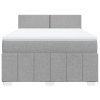 vidaXL Box spring postel s matrací světle šedá 160 x 200 cm textil