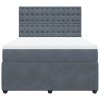 vidaXL Box spring postel s matrací tmavě šedý 140 x 190 cm samet
