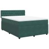 vidaXL Box spring postel s matrací tmavě zelená 140x190 cm samet