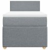 vidaXL Box spring postel s matrací světle šedý 100 x 200 cm textil