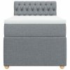 vidaXL Box spring postel s matrací světle šedý 100 x 200 cm textil