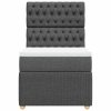 vidaXL Box spring postel s matrací tmavě šedá 90x200 cm textil