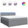 vidaXL Box spring postel s matrací světle šedá 180 x 200 cm textil