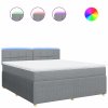 vidaXL Box spring postel s matrací světle šedá 180 x 200 cm textil