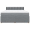 vidaXL Box spring postel s matrací světle šedá 180 x 200 cm textil