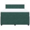 vidaXL Box spring postel s matrací tmavě zelená 140x190 cm samet