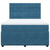 vidaXL Box spring postel s matrací modrá 140 x 190 cm samet